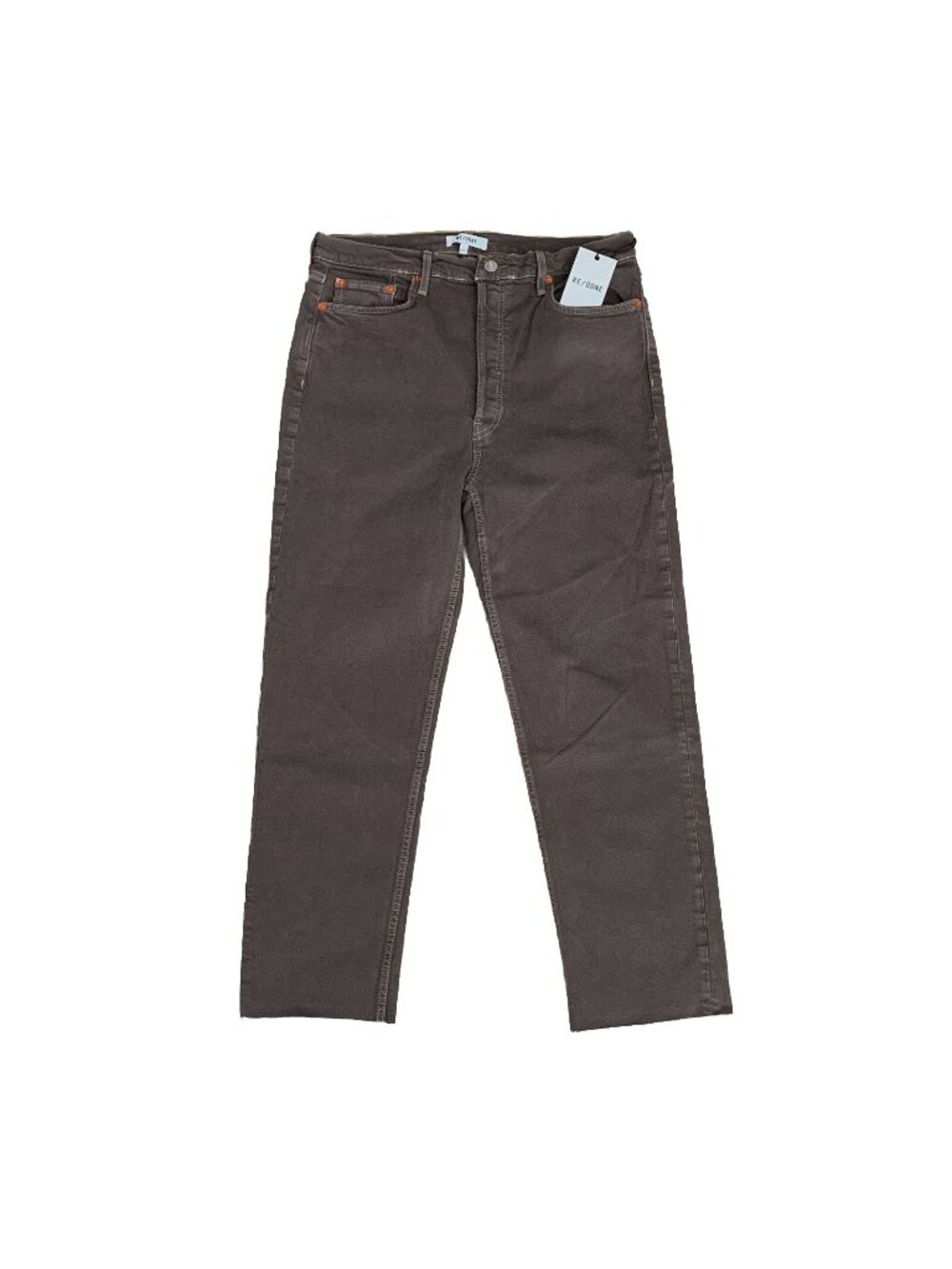 RE/DONE 70's Ultra High Rise Stove Pipe Jeans in Washed Chocolate Brown 31 NWT